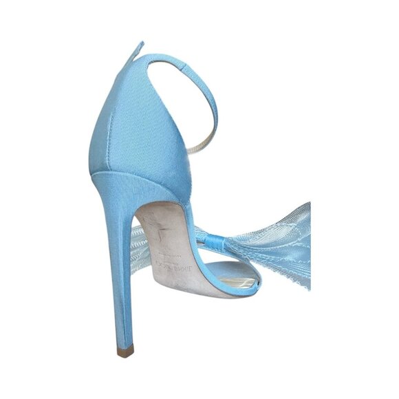 JIMMY CHOO Aveline Bow Sandals EU 39 US 9 Blue Wedding Bridal Heel - Picture 9 of 9